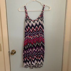 Chevron Pattern Tropical Dress
